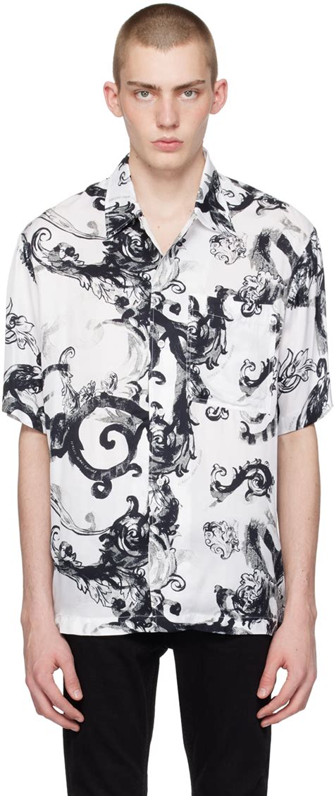 versace watercolor shirt|Watercolor Couture Shirt White,Print .